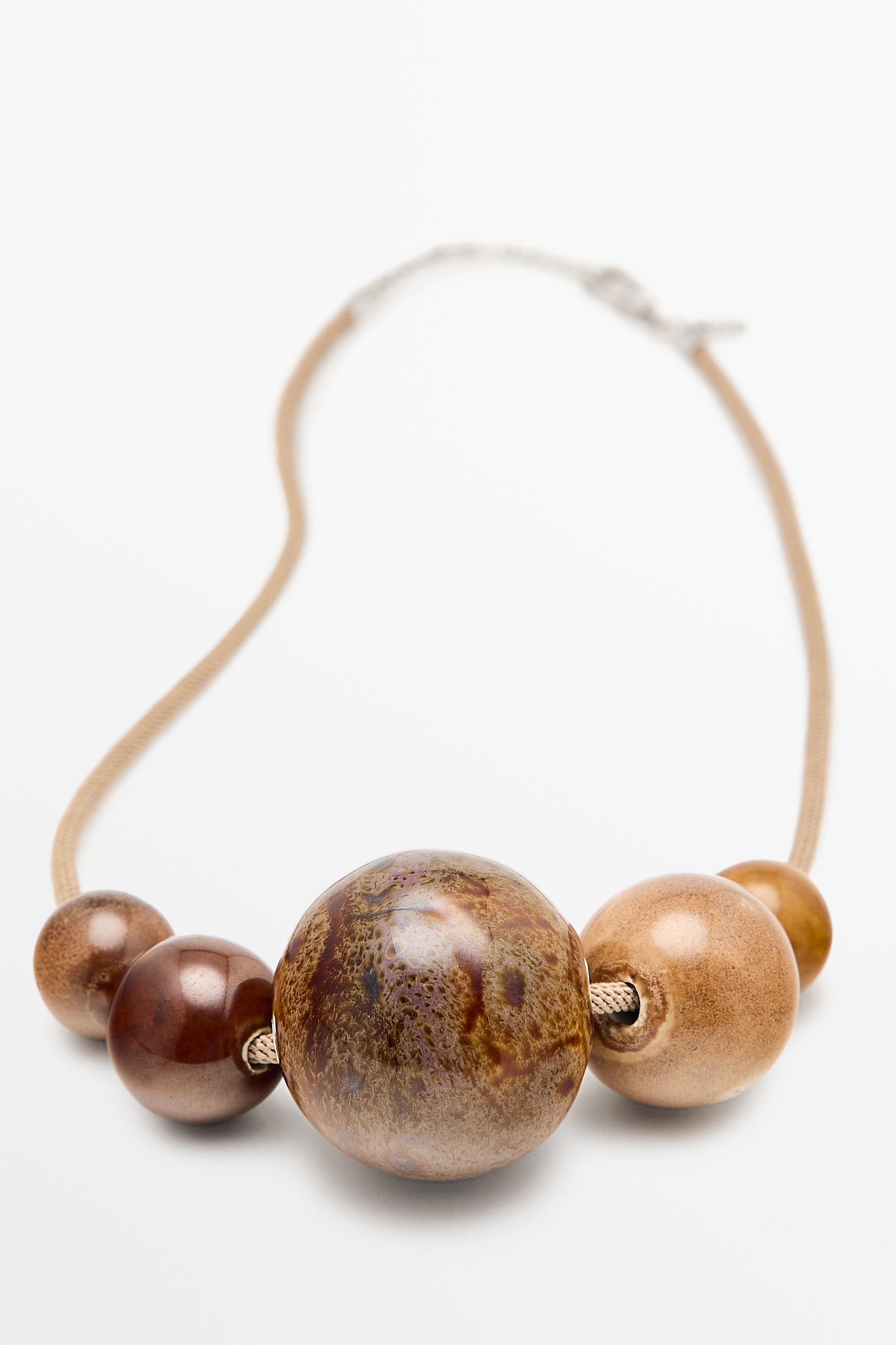 Ceramic ball necklace